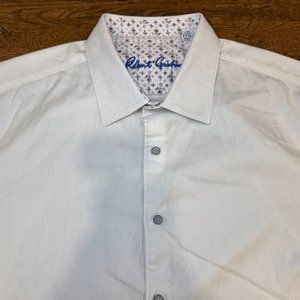 Robert Graham White Classic Fit Geometric Short Sleeve Button Up Shirt Men's 3XL
